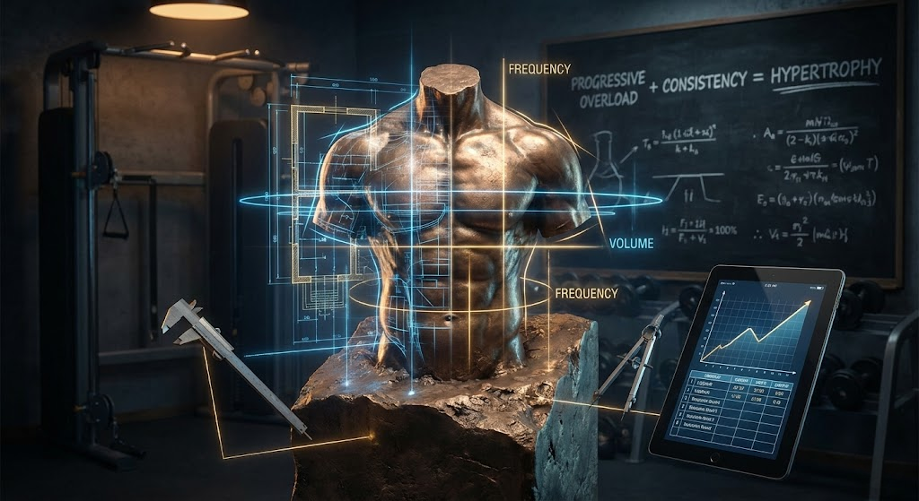 Programme musculation scientifique avec volume, fréquence et surcharge progressive